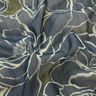 Crêpe mousseline Grandes fleurs – bleu marine/kaki,  thumbnail number 3