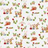 Popeline coton Lapins dans le jardin – blanc,  thumbnail number 1