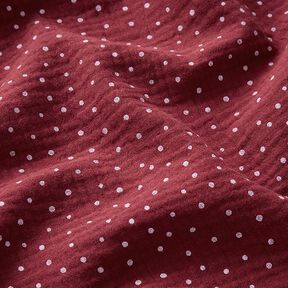 Tissu double gaze de coton Petits points – baies/blanc, 