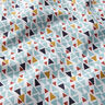 Tissu en coton Cretonne mini-triangles – bleu aqua/blanc,  thumbnail number 2