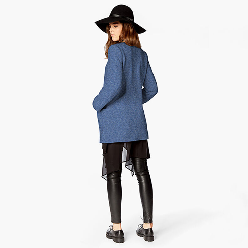 Loden de laine foulé Chiné – bleu jean,  image number 9