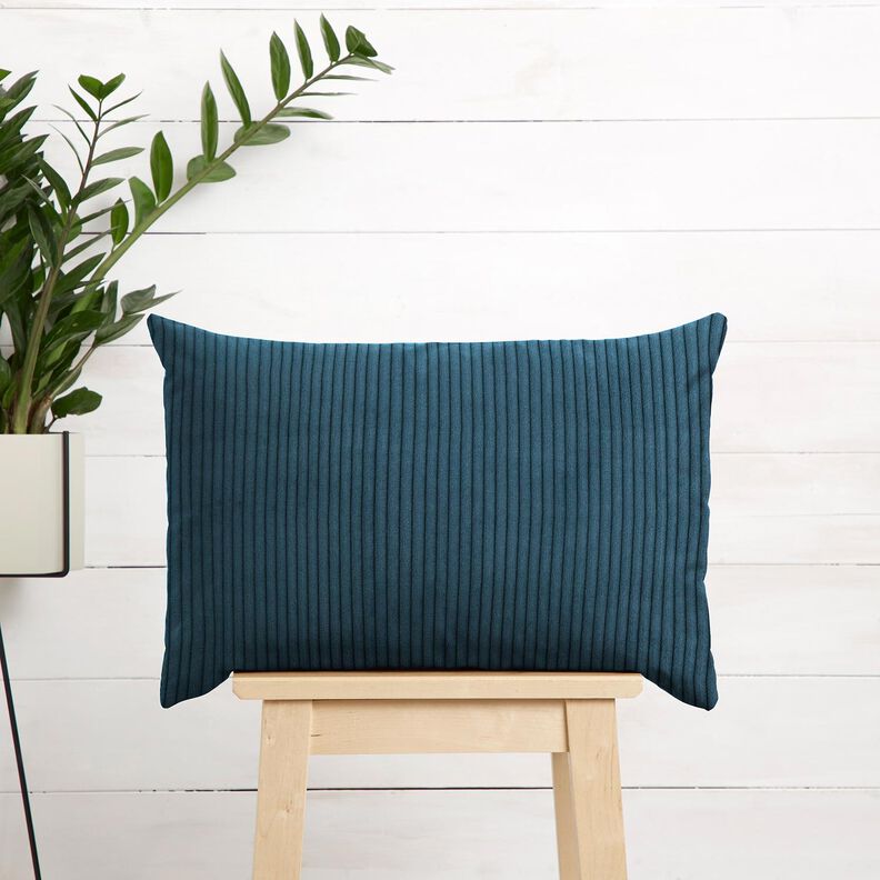 Tissu de revêtement velours côtelé doux – bleu nuit,  image number 10