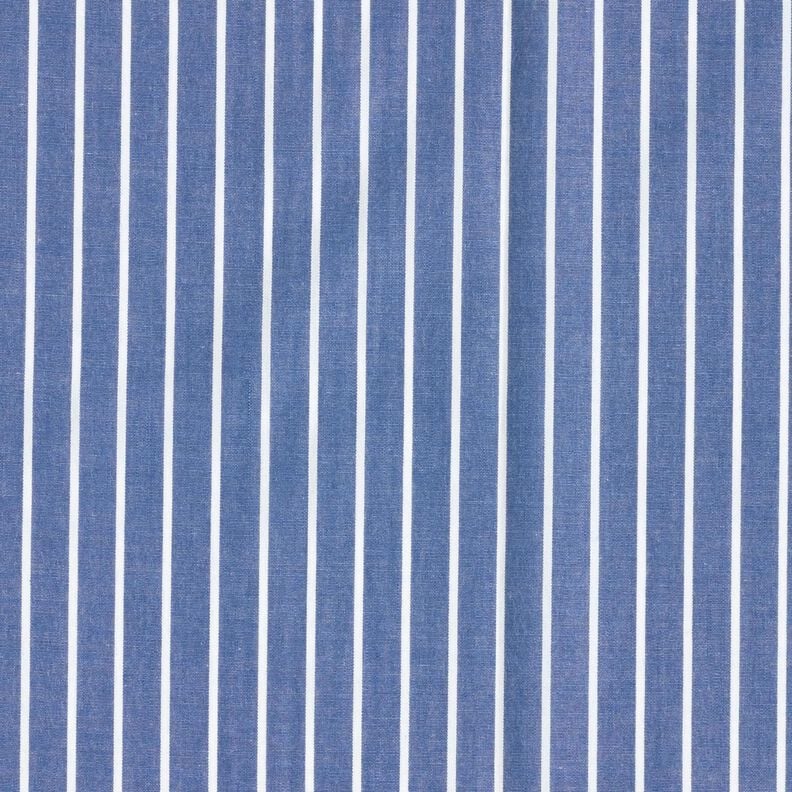 Tissu de coton Rayures – bleu jean/blanc, image number 1