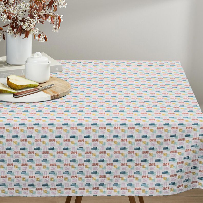 Tissu en coton Cretonne formes hachurées – argent/violet pastel,  image number 8