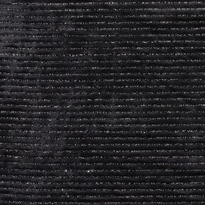 Tissu Nicki Rayures pailletées – noir/argent métallisé, 
