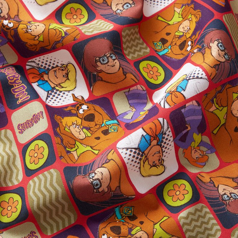 Popeline coton Scooby Doo en BD Tissu sous licence – rouge/mélange de couleurs,  image number 2