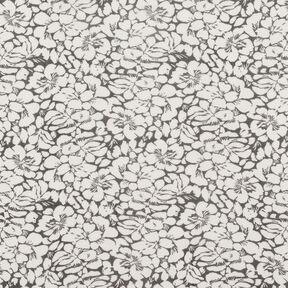 Crêpe mousseline Décor floral – blanc/noir, 