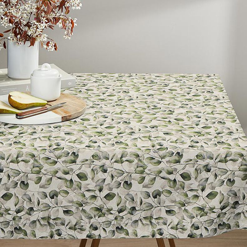Tissu de décoration Semi-panama feuilles de peuplier – nature/olive foncé, image number 8