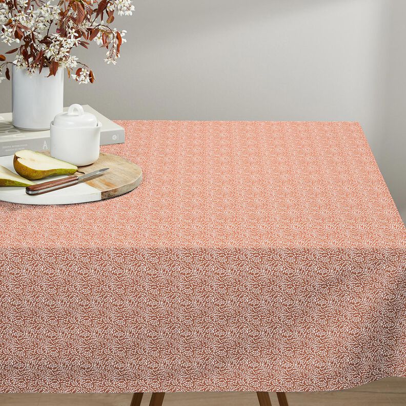 Tissu en coton Cretonne Mini feuilles – homard/blanc,  image number 8