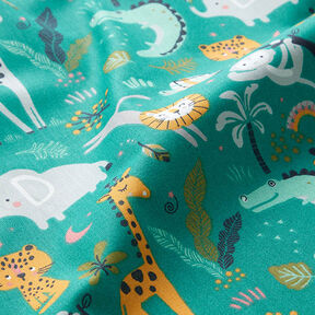 Cretonne Animaux de safari – pétrole, 