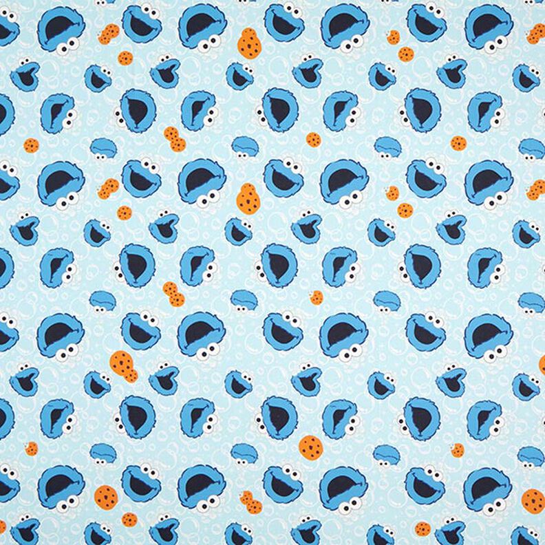 Tissu de décoration Cretonne Cookie Monster | CPLG – bleu bébé/bleu roi,  image number 1