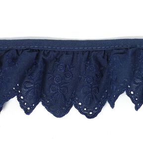 Broderie anglaise ruchée, 57 mm – bleu marine, 