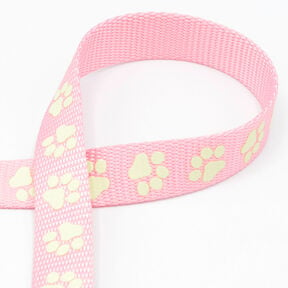 Ruban réfléchissant Laisse pour chien Patte [20 mm] – rose, 