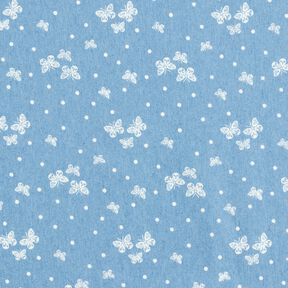 Chambray Points et papillons – bleu clair/écru, 