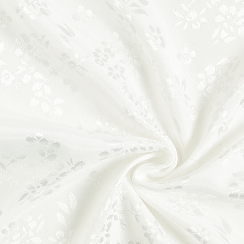 Doublure en satin Fleurs – blanc,  image number 3