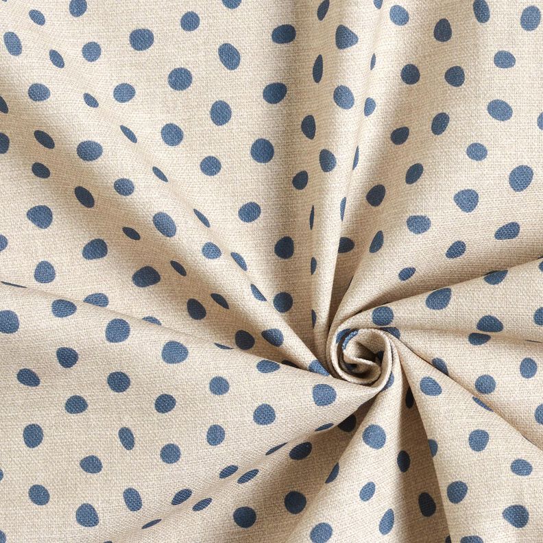 Tissu de décoration Semi-panama points éparpillés – bleu/noix de cajou,  image number 3