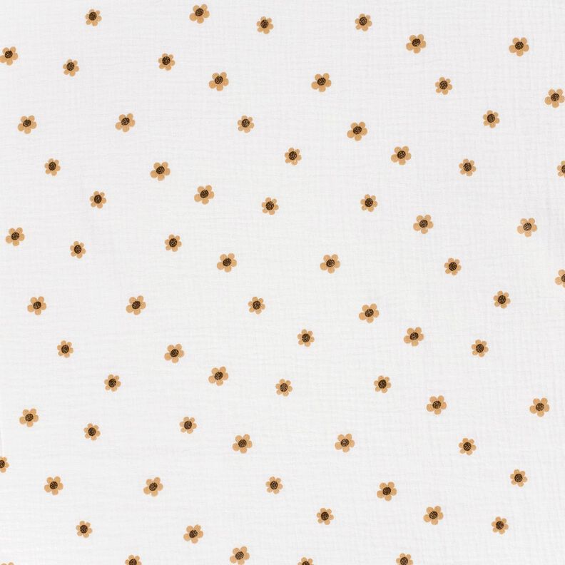 Tissu double gaze de coton Sonnenblumen – ivoire/or ancien,  image number 1