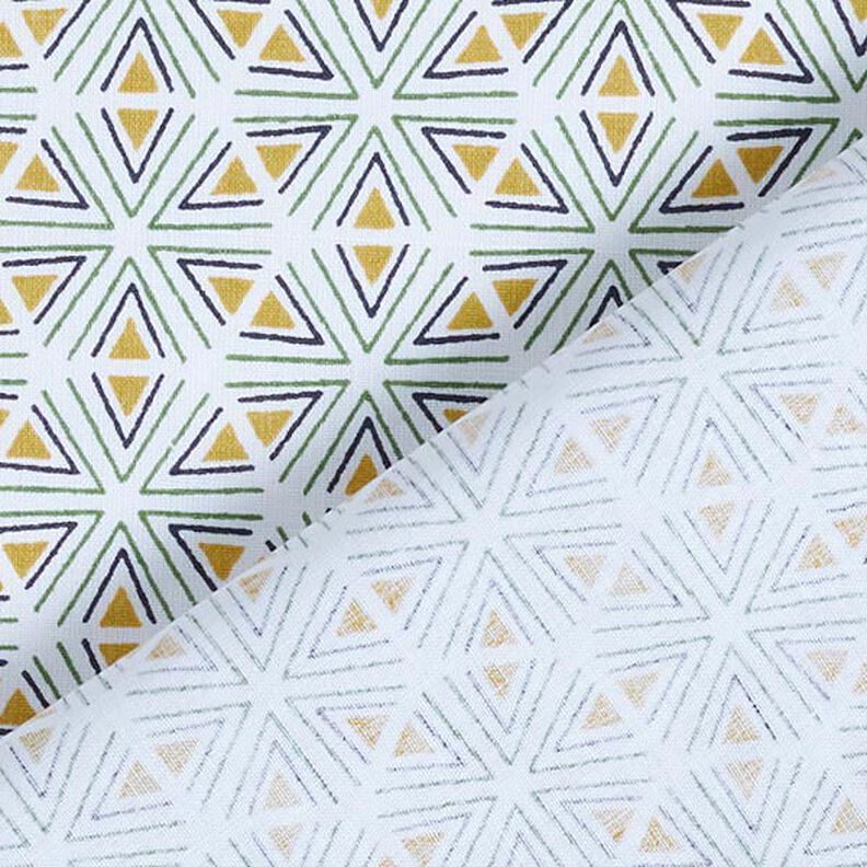 Tissu en coton Cretonne Formes géométriques – blanc/olive,  image number 4