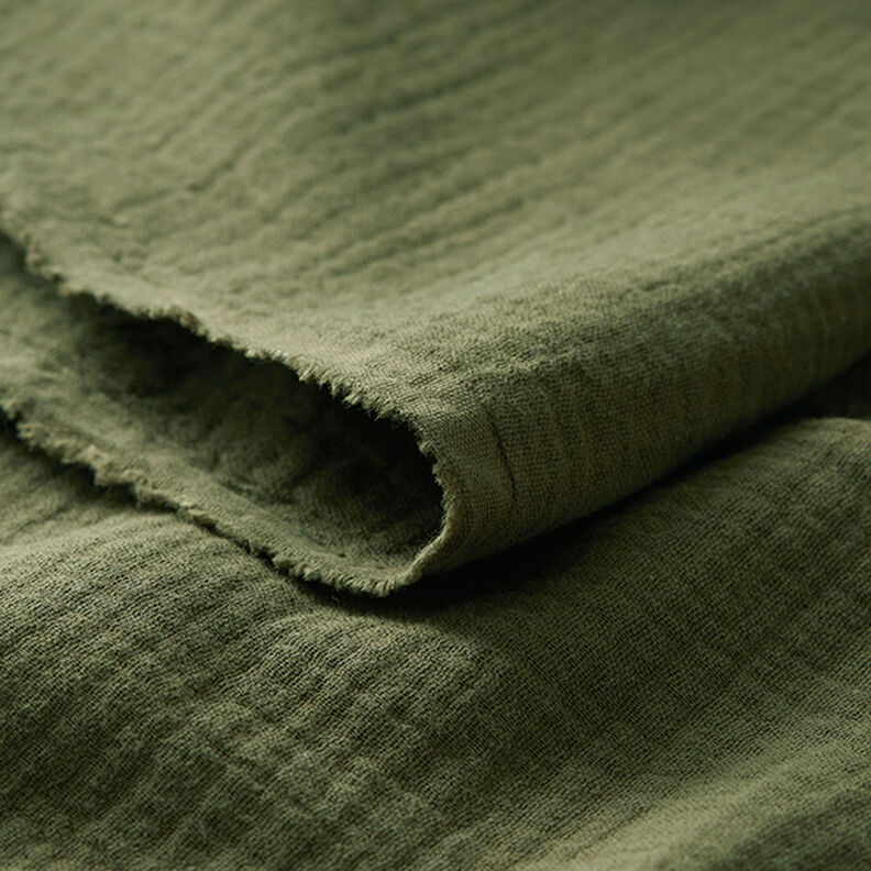 Tissu double gaze de coton – olive,  image number 3