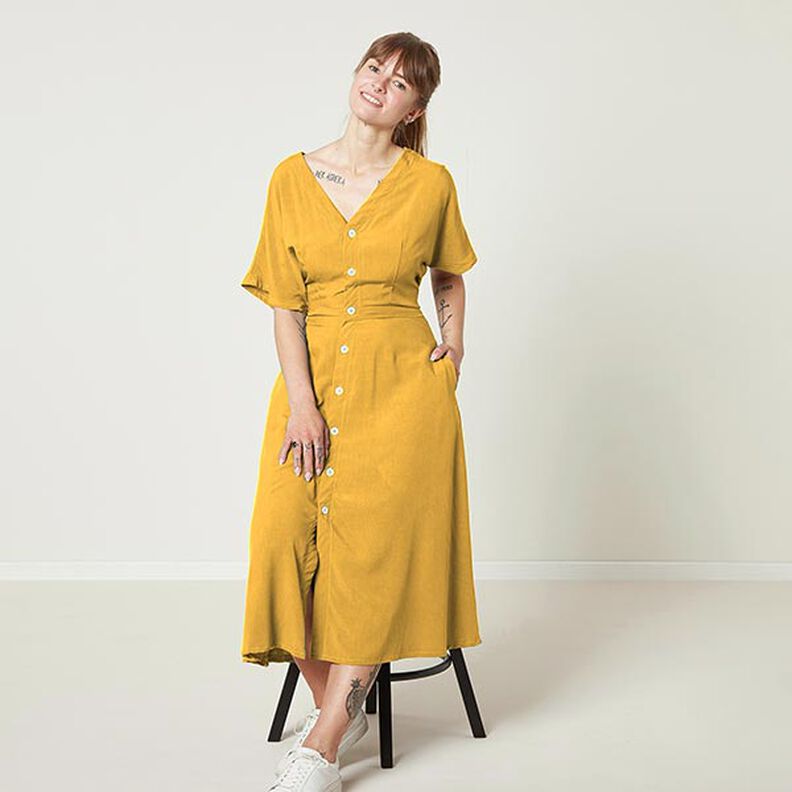 Mélange viscose lin Uni – jaune soleil, image number 6