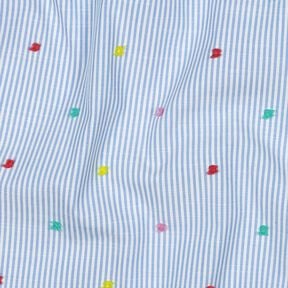 Batiste de coton fin Dobby et rayures | Poppy Fabrics – bleu clair/blanc, 