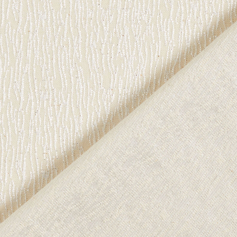 Jacquard pour vêtements Lignes serpentines scintillantes – blanc/argent,  image number 5