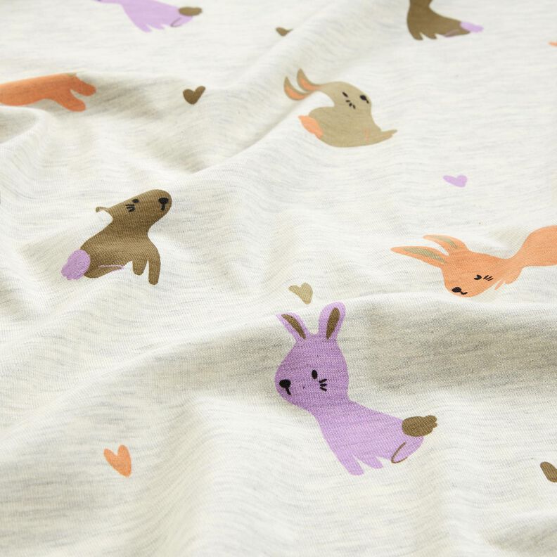 Jersey coton Lapins et petits cœurs | Poppy Fabrics – écru, image number 2
