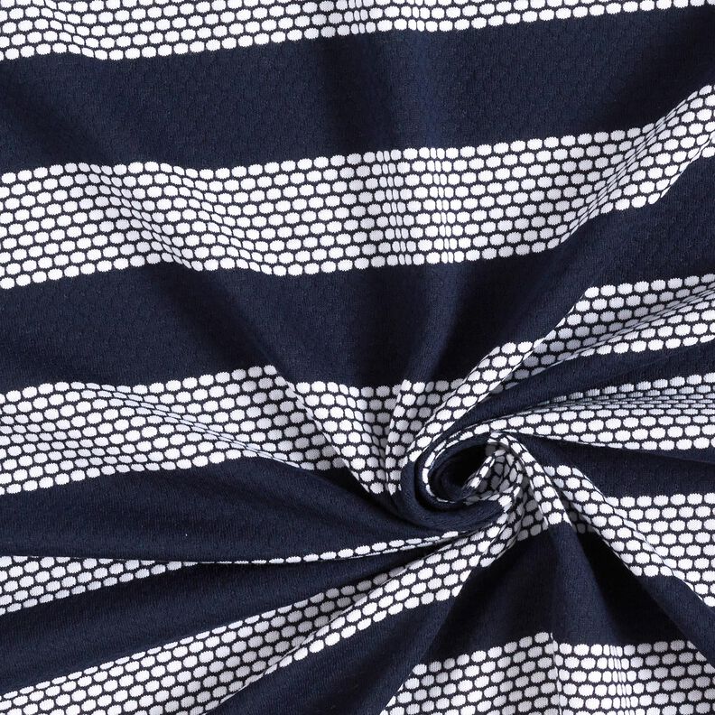 Jersey coton Rayures en pointillés – bleu marine/blanc,  image number 3