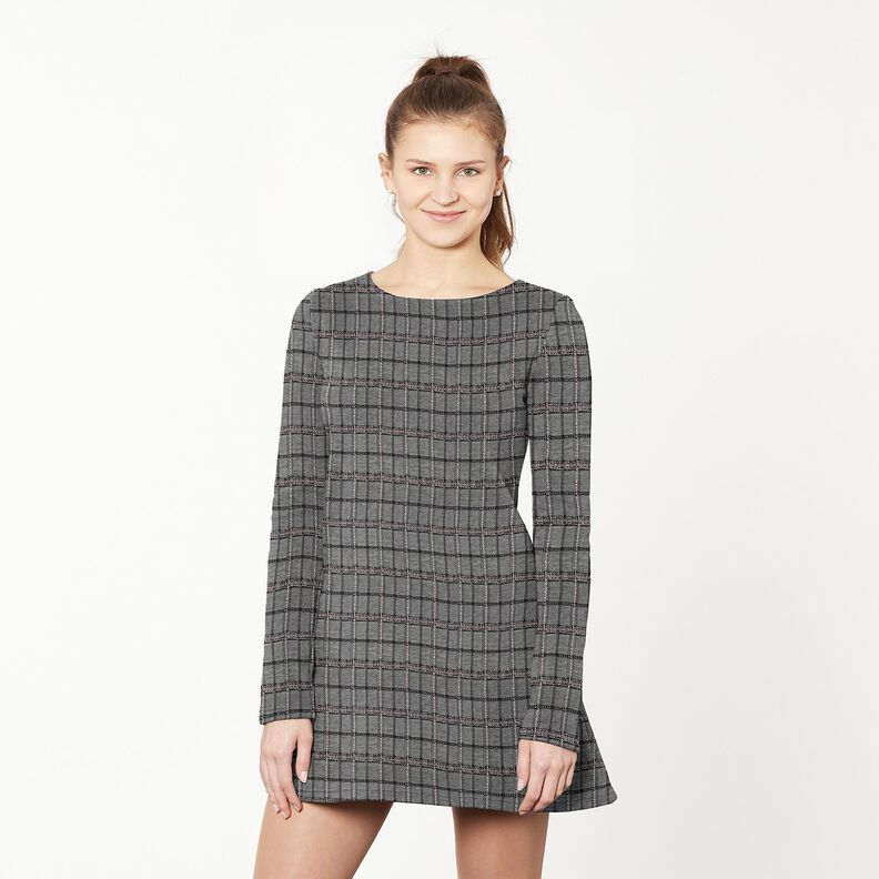 Maille jacquard à carreaux – noir/blanc, image number 5