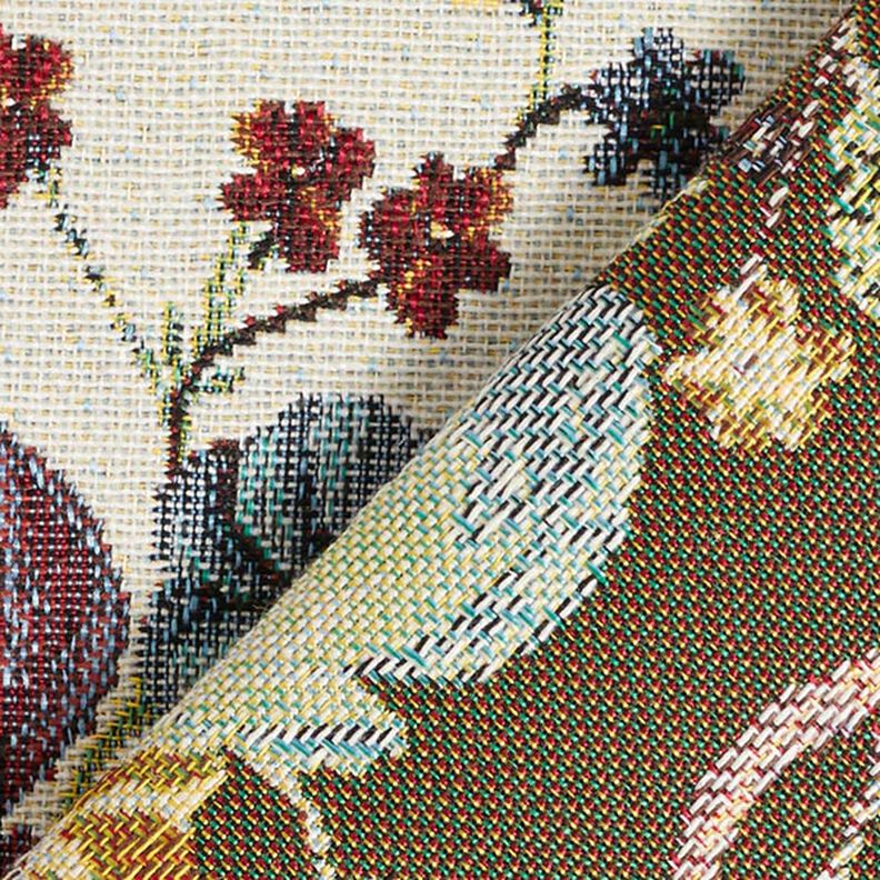 Tissu de décoration pièce Gobelin Fleurs – beige,  image number 4