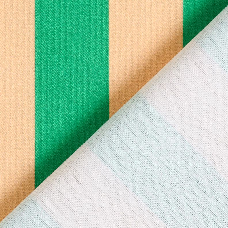Tissu de décoration Semi-panama Grandes rayures – vert/abricot,  image number 4