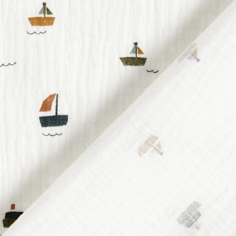 Tissu double gaze de coton Petits bateaux – ivoire,  image number 4