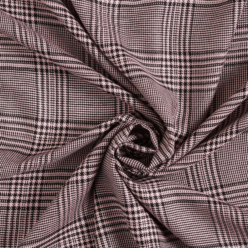 Tissu viscose Prince-de-galles – vieux rose/noir,  image number 4