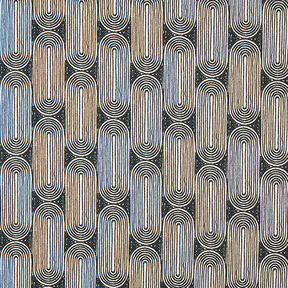 Tissu de décoration Semi-panama Arcs – noir/nature, 