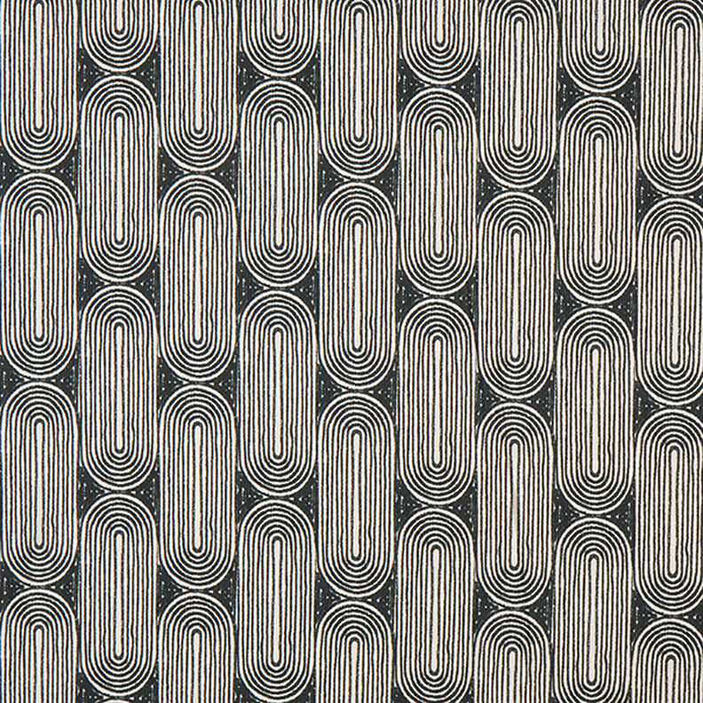 Tissu de décoration Semi-panama Arcs – noir/nature,  image number 1