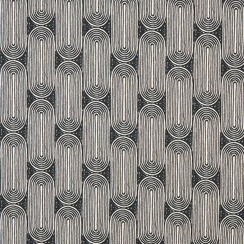 Tissu de décoration Semi-panama Arcs – noir/nature, image number 1