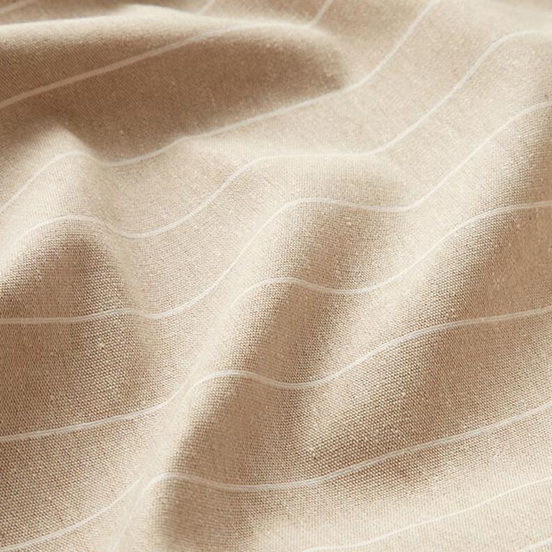 Tissu de décoration Canvas larges rayures recyclé – beige foncé,  image number 2