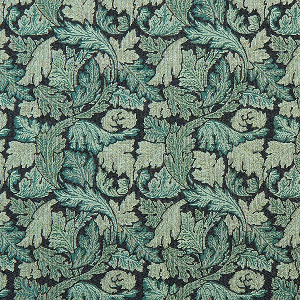 Tissu de décoration Gobelin motif de feuille baroque – vert foncé/roseau,  image number 1