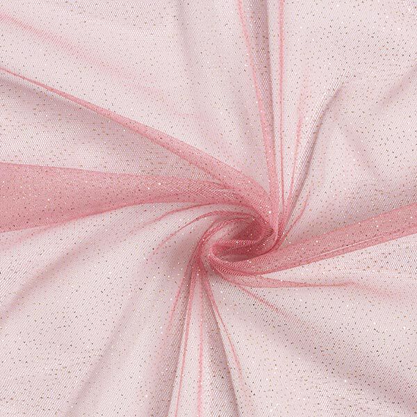 Tissu tulle scintillant – vieux rose/or,  image number 1