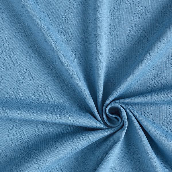 Jersey maille fine Motif à trous Arc-en-ciel – bleu jean – Échantillon, image number 3