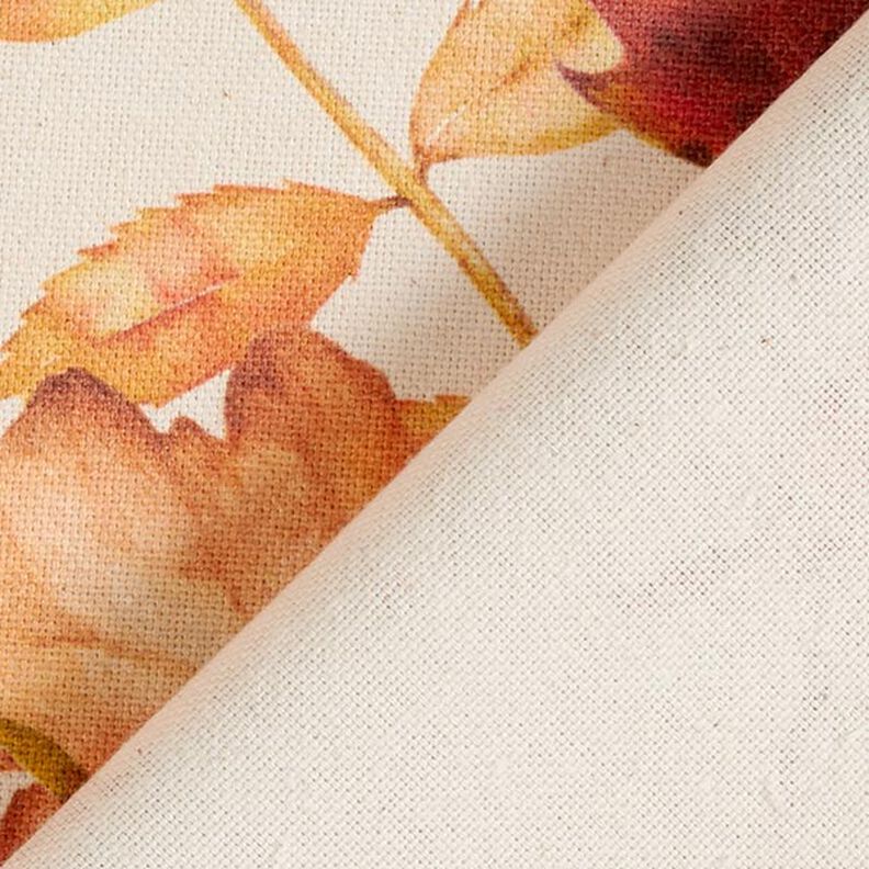 Tissu de décoration Semi-panama feuilles d'automne recyclé – nature,  image number 4