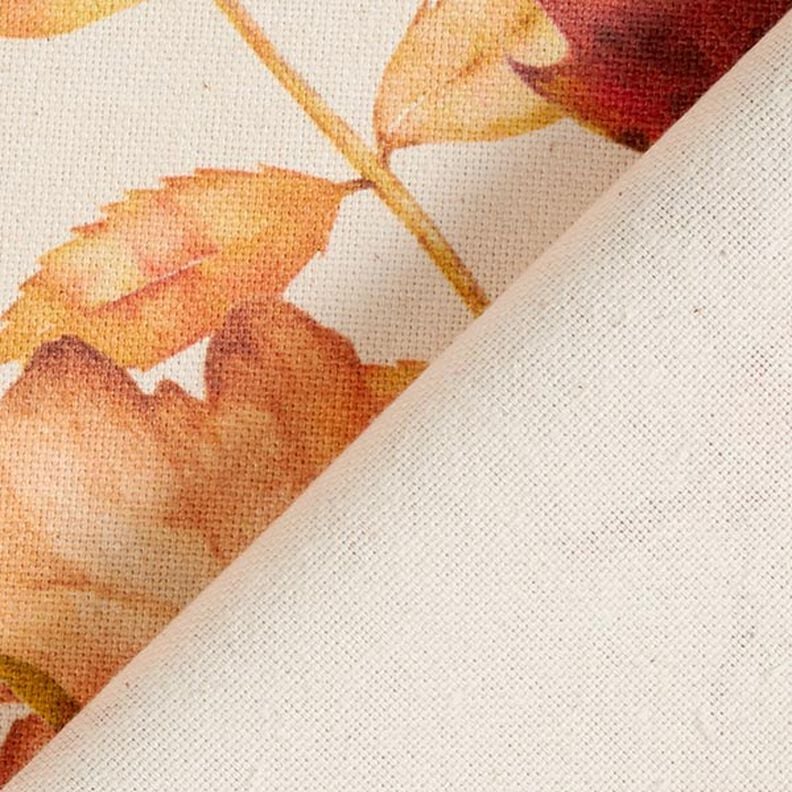 Tissu de décoration Semi-panama feuilles d'automne recyclé – nature, image number 4