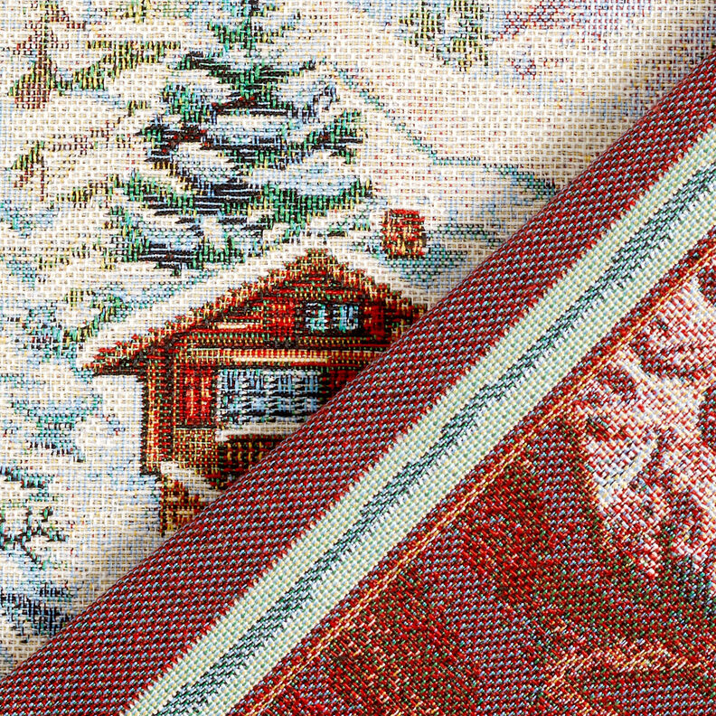 panneau décoratif Gobelin Bonhomme de neige – carmin/beige clair, image number 4