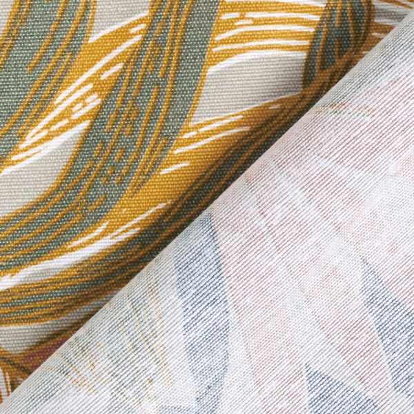 Tissu de décoration Canvas Feuilles de jungle 280cm – sable/chili, image number 4