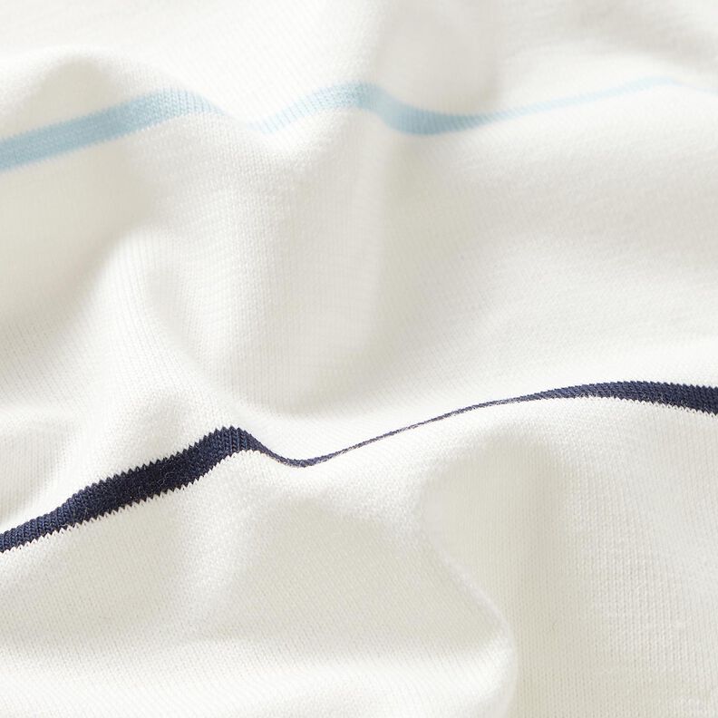 Jersey coton Rayures colorées – blanc,  image number 2