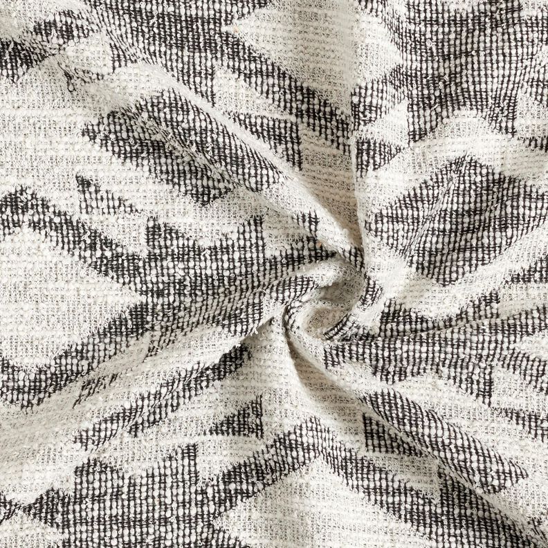 Tricot bouclé à chevron – noir/blanc, image number 4