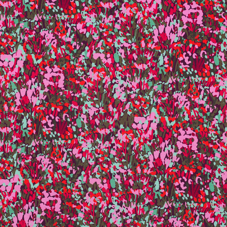 Tissu viscose LENZING™ ECOVERO™ Colorful Garden Impression numérique | Nerida Hansen – prune/chili,  image number 1