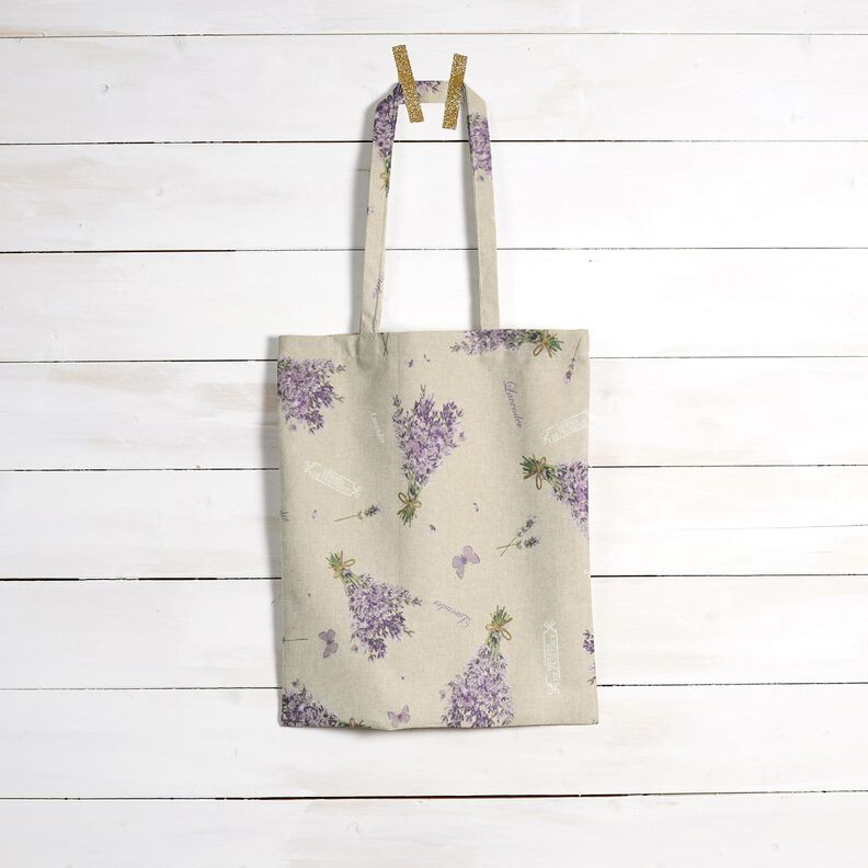 Coton enduit Bouquet de lavande – nature/lavande, image number 8
