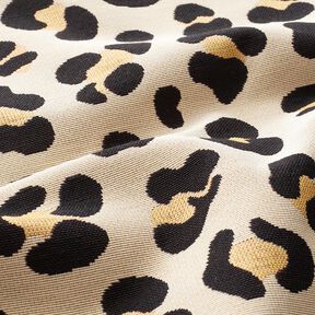 Tissu de décoration Gobelin Léopard – beige clair/noir, 