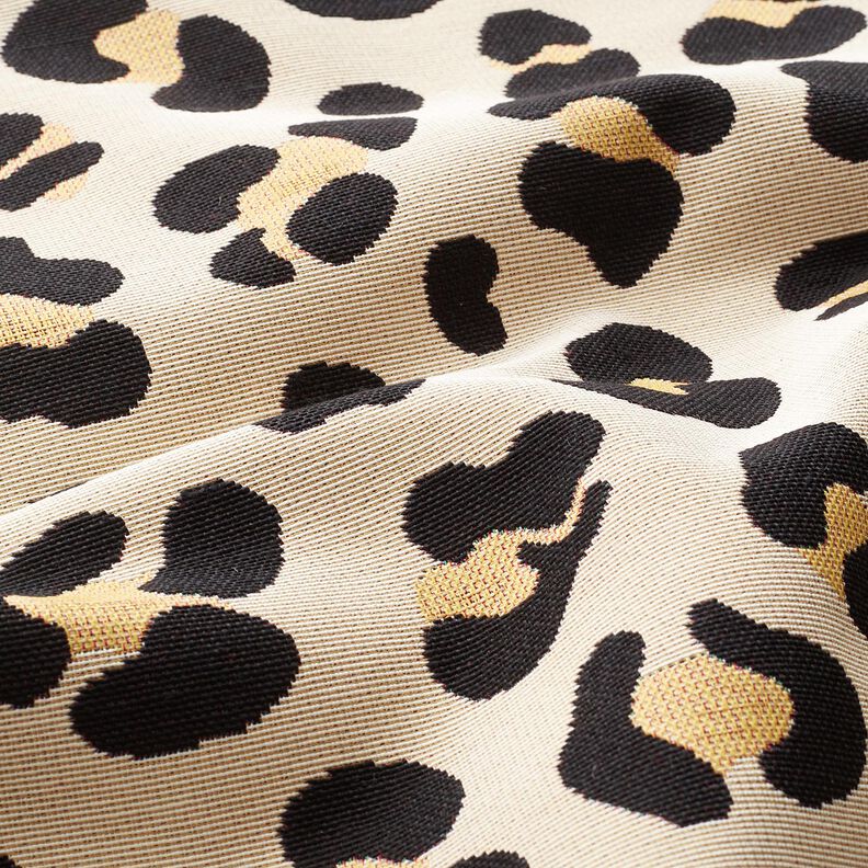 Tissu de décoration Gobelin Léopard – beige clair/noir, image number 2